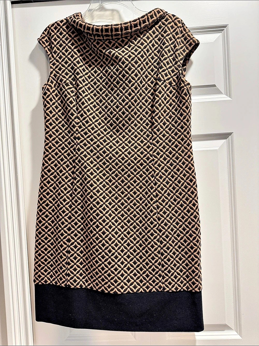 Evan-Picone Geometric Dress in Black & Brown Size 12P